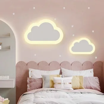 Современная гостиная, декор детской спальни, настенные светильники clouds, акриловые и железные минималистичные лампы, детские светодиодные настенные светильники