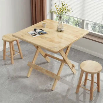 Современные обеденные столы из массива дерева для домашней мебели, складной столик, переносная простота, индивидуальность, домашний столик для ресторана
