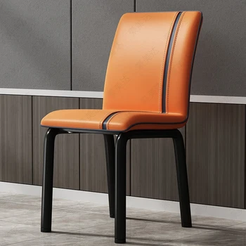 Современный кожаный обеденный стул Офисный Эргономичный Кухонный акцент для ресторана Прозрачный стул для пола Poltrona Luxuosa Мебель для гостиной