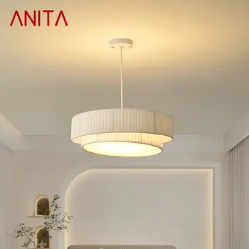 Современный подвесной светильник ANITA LED Creativity Pleats Белый Подвесной потолочный светильник для дома, гостиной, столовой, спальни
