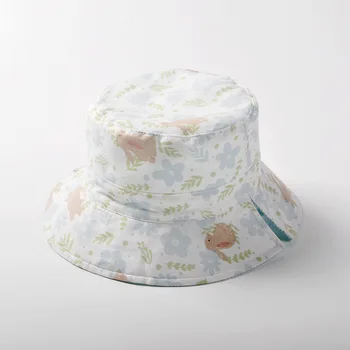 Солнцезащитная шляпа для девочек и мальчиков, летний пляжный аксессуар Для отдыха малышей С широкими полями, кепка с защитой от ультрафиолета, кепка с животными для детей на открытом воздухе