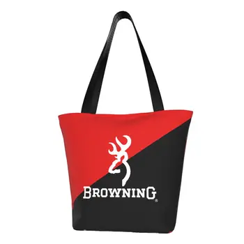 Сумка для покупок из вторичной переработки Browning, женская холщовая сумка-тоут, портативные сумки для покупок в продуктовых магазинах