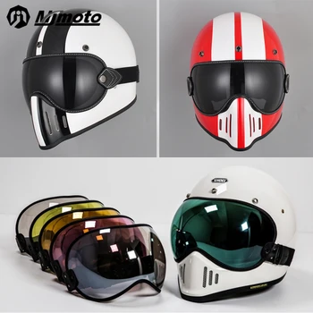 Универсальный Мотоциклетный Шлем Очки для Shoei Винтажный Полнолицевой Шлем Очки Для Мотокросса Солнцезащитный Козырек HD Anti-UV Пузырьковые Линзы